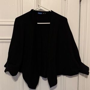 Elhoffer design 3/4 sleeve batwing cropped sweater